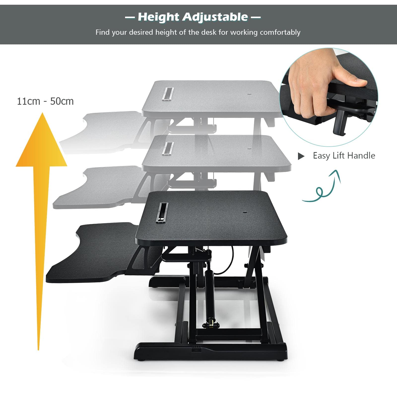 Bộ Bàn Chuyển Đổi Độ Cao Folding Table Adjustable Standing Desk Stand