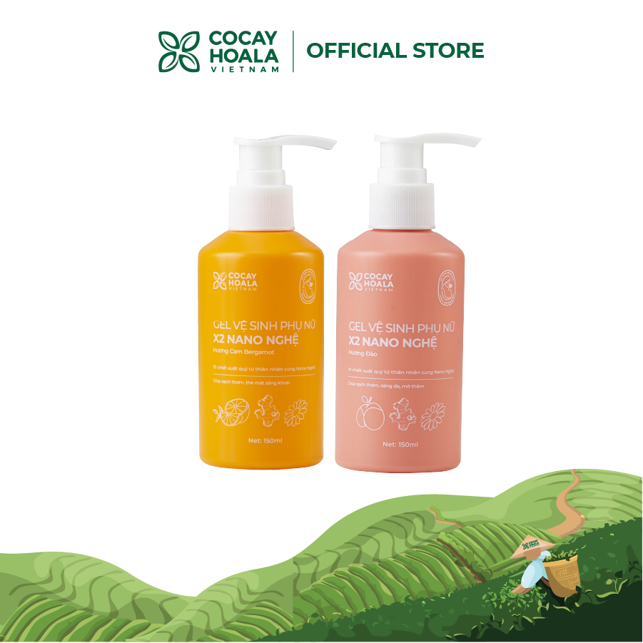 Dung Dịch Vệ Sinh Phụ Nữ Gel x2 Nano Nghệ Cỏ Cây Hoa Lá - Giảm Viêm Ngứa, Khử Mùi, An Toàn Cho Mẹ Bầu - 150ml