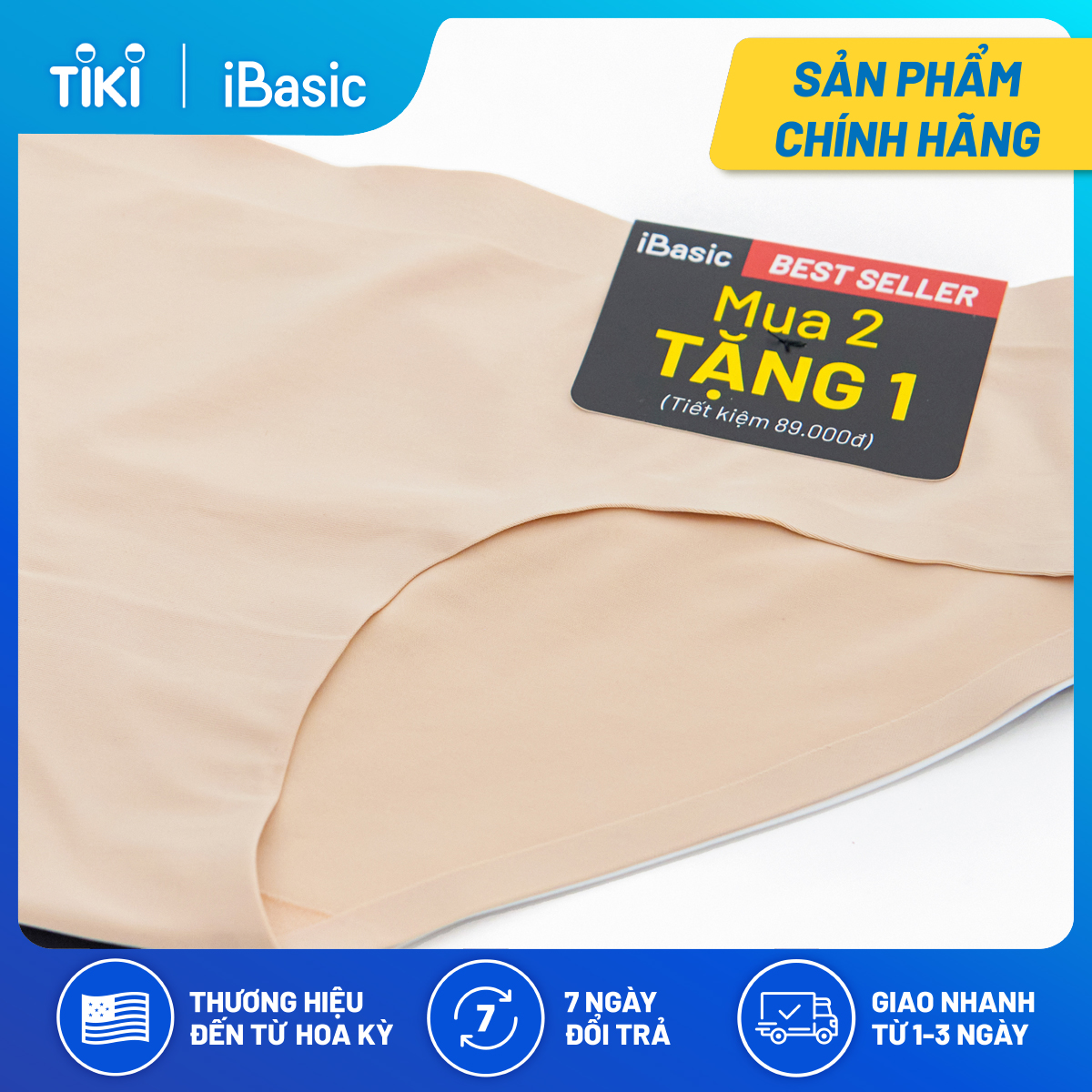 Pack 3 quần lót nữ không đường may iBasic V188