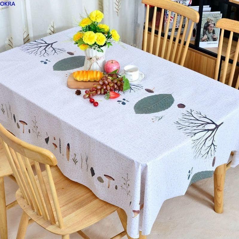 Khăn Trải Bàn Bằng Nhựa PVC Chống Thấm Nước/Dầu/Bụi Bẩn Tiện Dụng