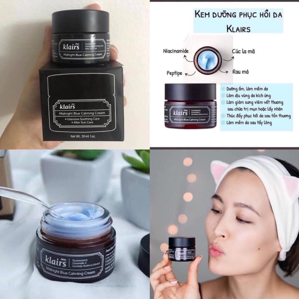 Kem Dưỡng Klairs Midnight Blue Calming Cream Ban Đêm Làm Dịu Da Và Phục Hồi Da 