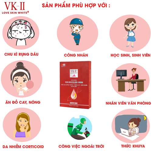 Mặt Nạ Dưỡng Trắng - Nâng Cơ - Giảm Nhăn Nhân Sâm VK II