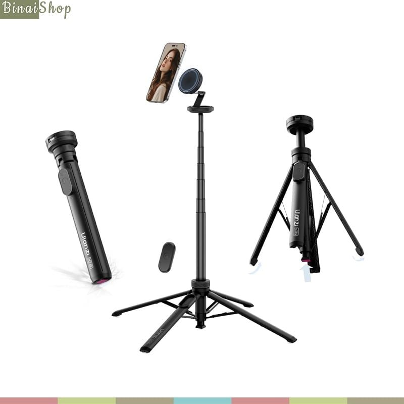 Ulanzi MT-85 - Tripod MagSafe 150cm, Auto Open, Xoay 360° Và Bluetooth Remote Thông Minh Cho Điện Thoại - Hàng chính hãng