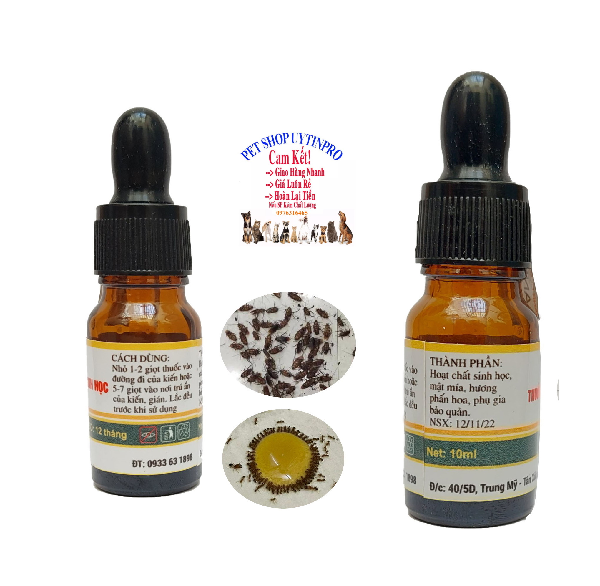 Combo 2 chai thuốc Diệt kiến gián Sinh học ANBIO Chai 10ml Diệt sạch kiến gián An toàn Hiệu quả Xuất xứ Việt Nam