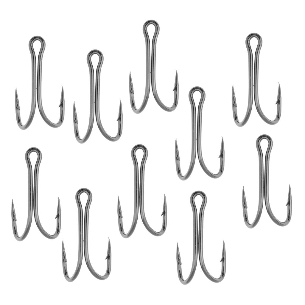 10pcs High Carbon Steel Frog Toad   Hook Fishing Double Hook 28#