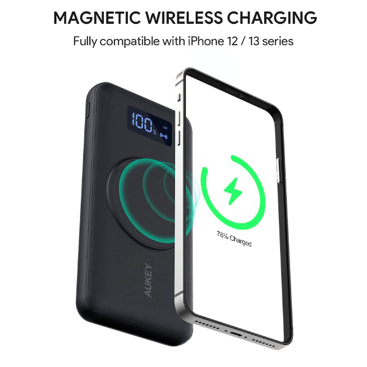 PIN DỰ PHÒNG HÍT NAM CHÂM CHO IP14 13 12 10.000MAH AUKEY PB-WL02I - HÀNG CHÍNH HÃNG