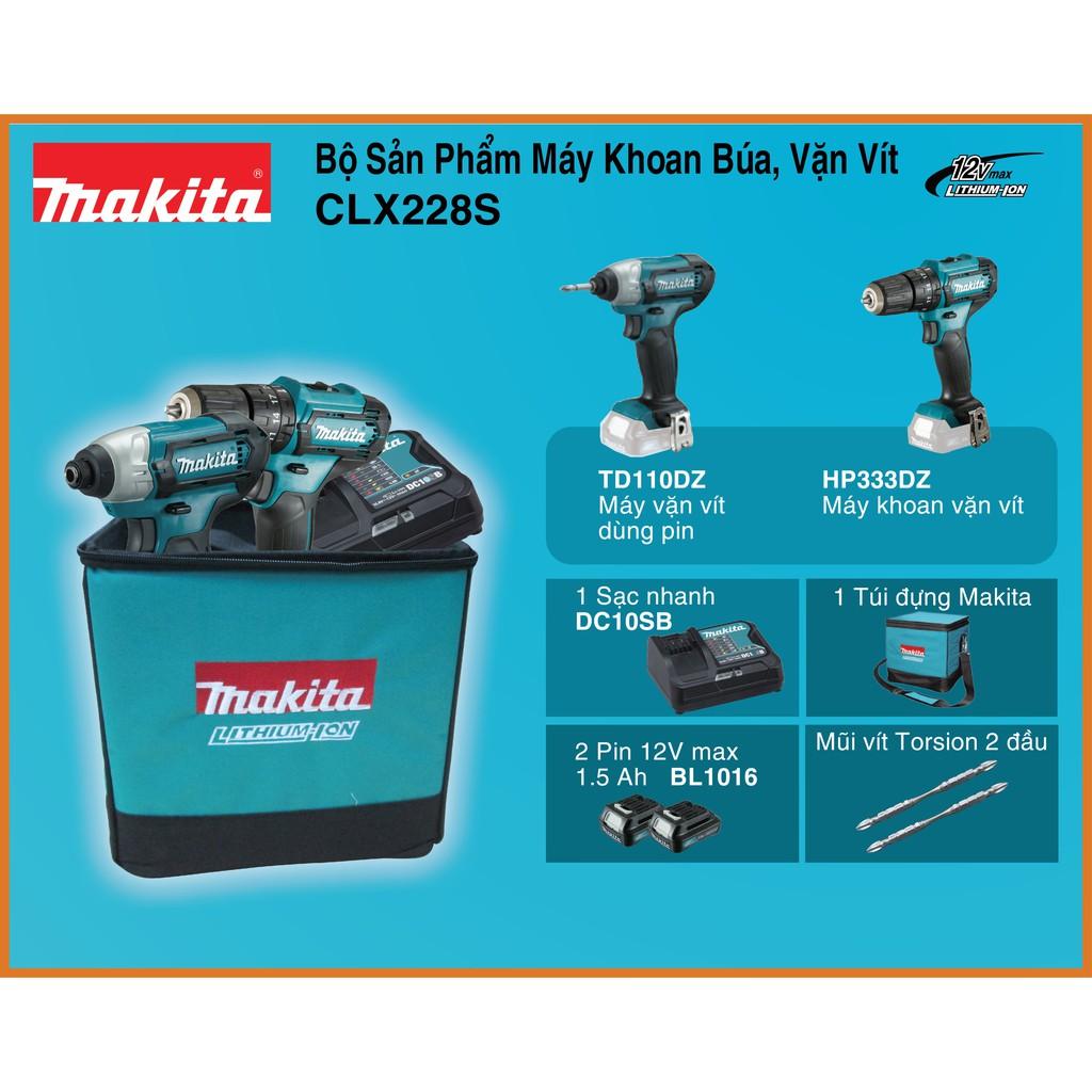 Bộ sản phẩm HP333D + TD110D 12V Max Makita CLX228S | DCSG