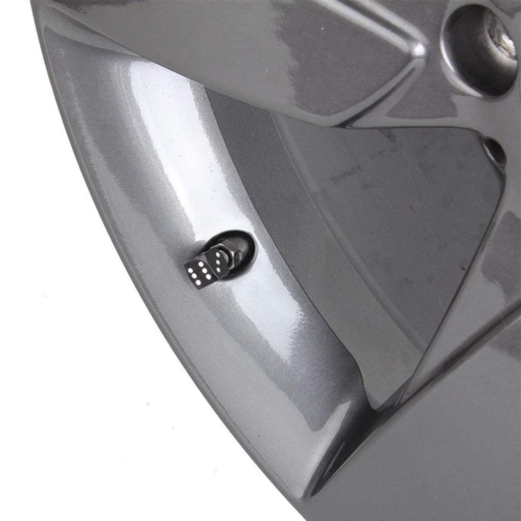 2Pcs Valve Motorcycle Car Tire Valve Metal Dice Black