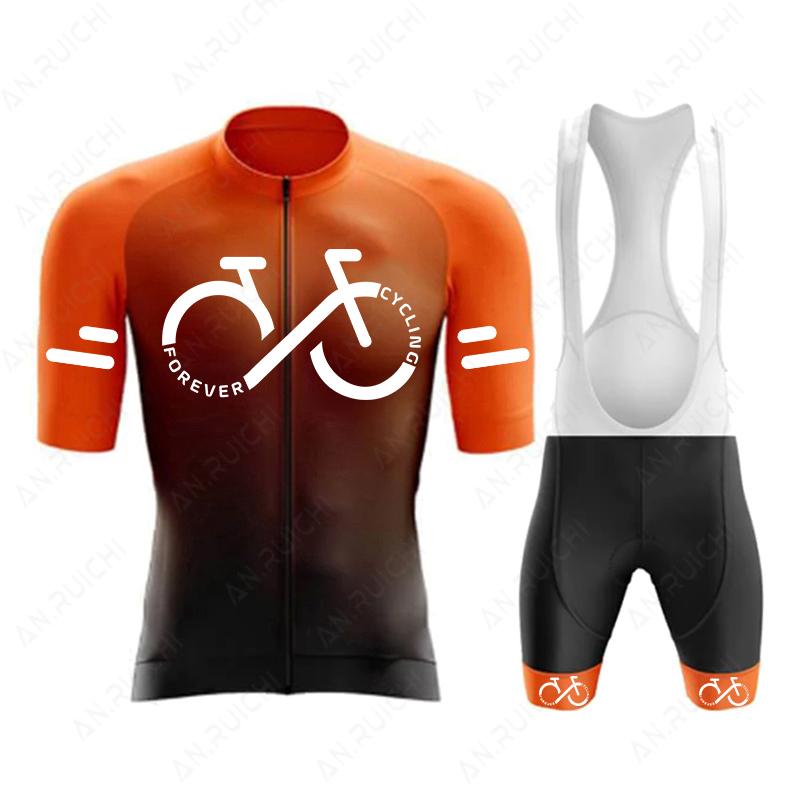 Bộ đồ đi xe đạp Set 2023 Summer Ropa Ciclismo Đàn ông Xe đạp Xe đạp GRACKIENT MÀU SẮC ĐIỀU KHOẢN JERSEY VIT Color: A5 Size: XS