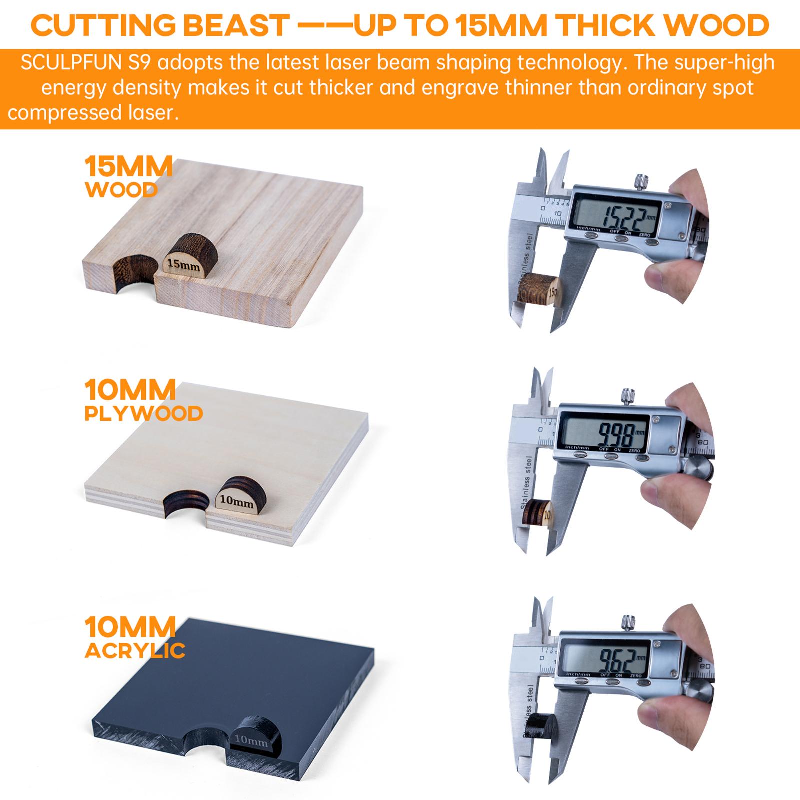 Máy khắc laser SCULPFUN S9 Công nghệ tạo hình tia laser siêu mỏng CNC 410x420mm Máy cắt khắc laser độ chính xác cao