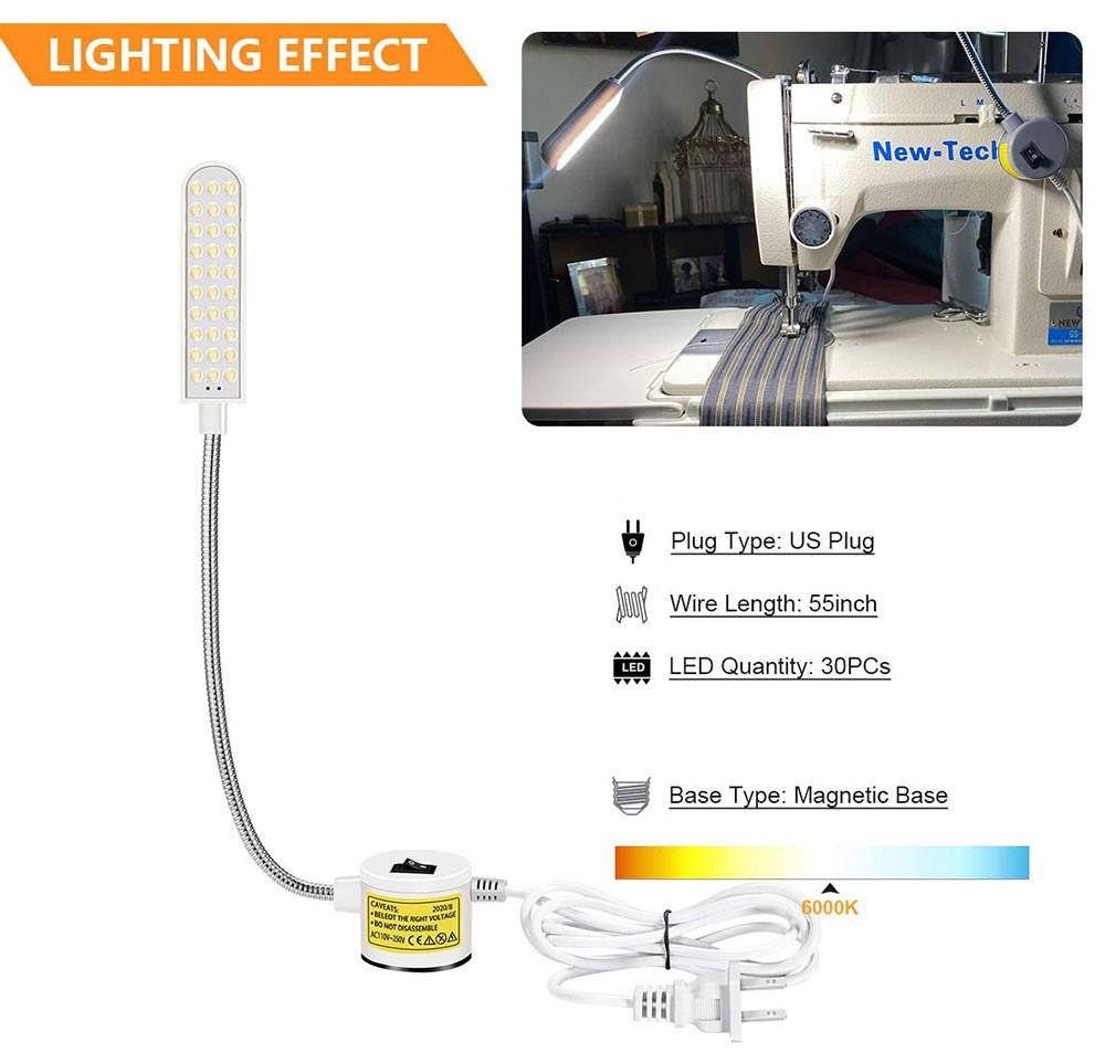 10/20/30 LED Industrial Sewing Machine Lighting Lamp Clothing Machine Accessories Work Light 360° Flexible Gooseneck