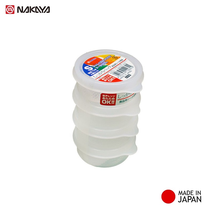 Bộ 04 hộp chia thức ăn dặm cho bé Nakaya 70ml nhựa PP cao cấp an toàn cho bé - made in Japan