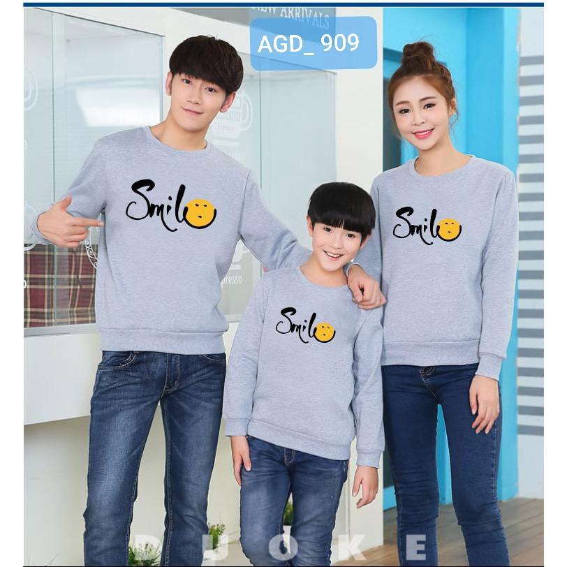 Áo đồng phục thu đông mẫu in smile - MÃ AGD909