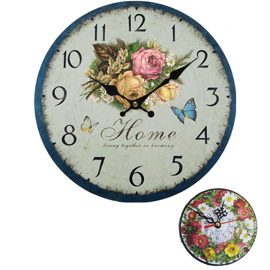 Đồng hồ treo tường Vintage size 30cm DH19 mẫu mới tặng 1 đồng hồ  để bàn trang trí