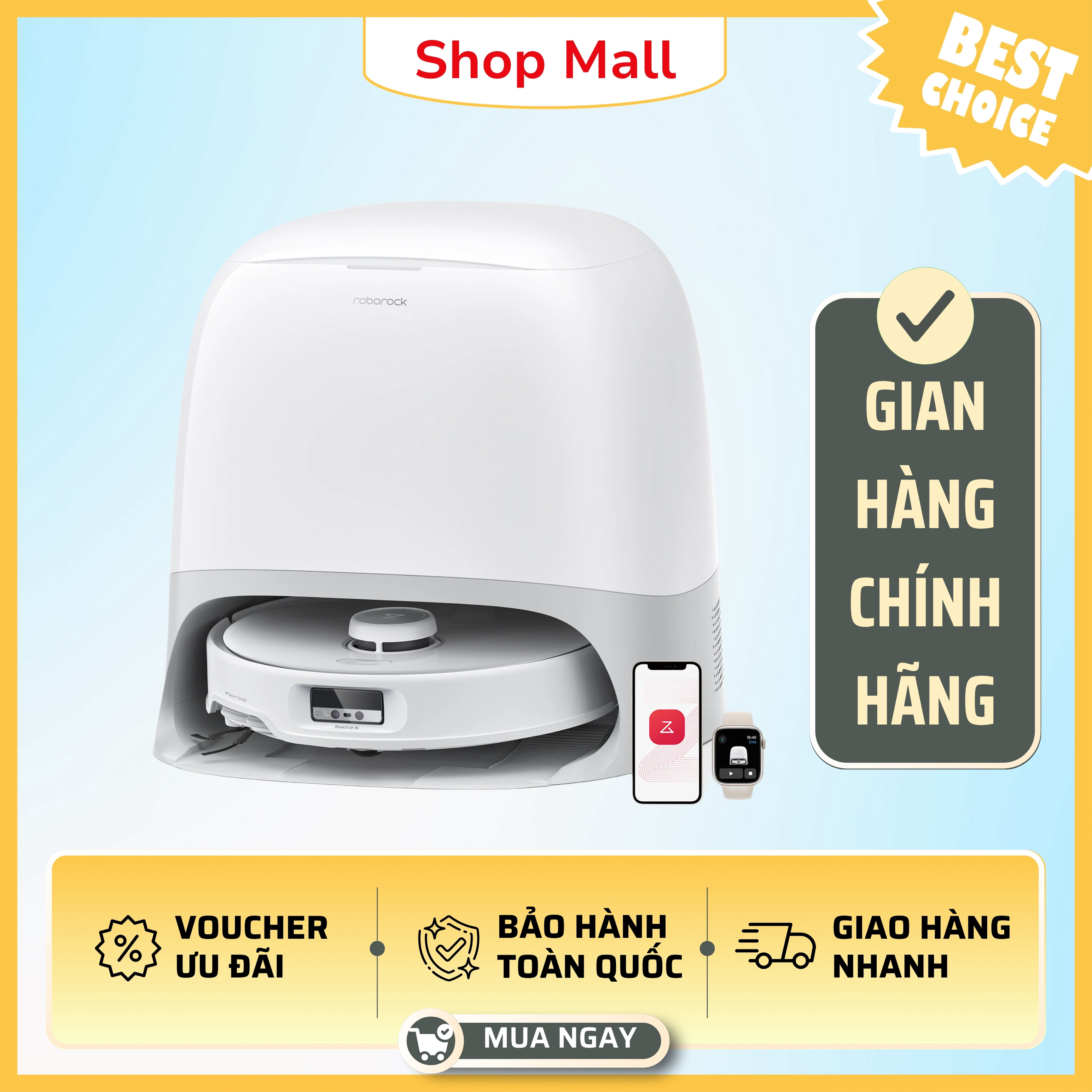 Robot hút bụi lau nhà Roborock Q Revo Curv – Hàng Chính Hãng