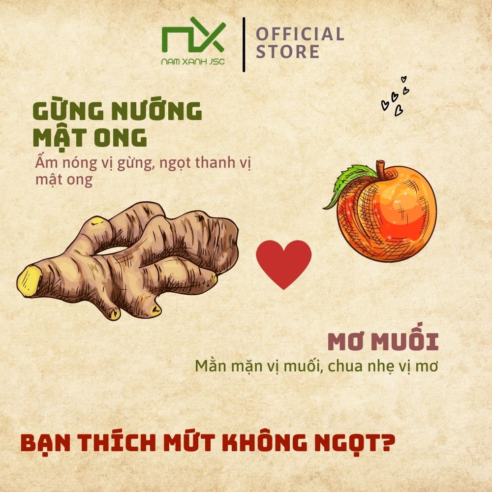 Gừng Nướng Mơ Muối Nam Xanh 80g