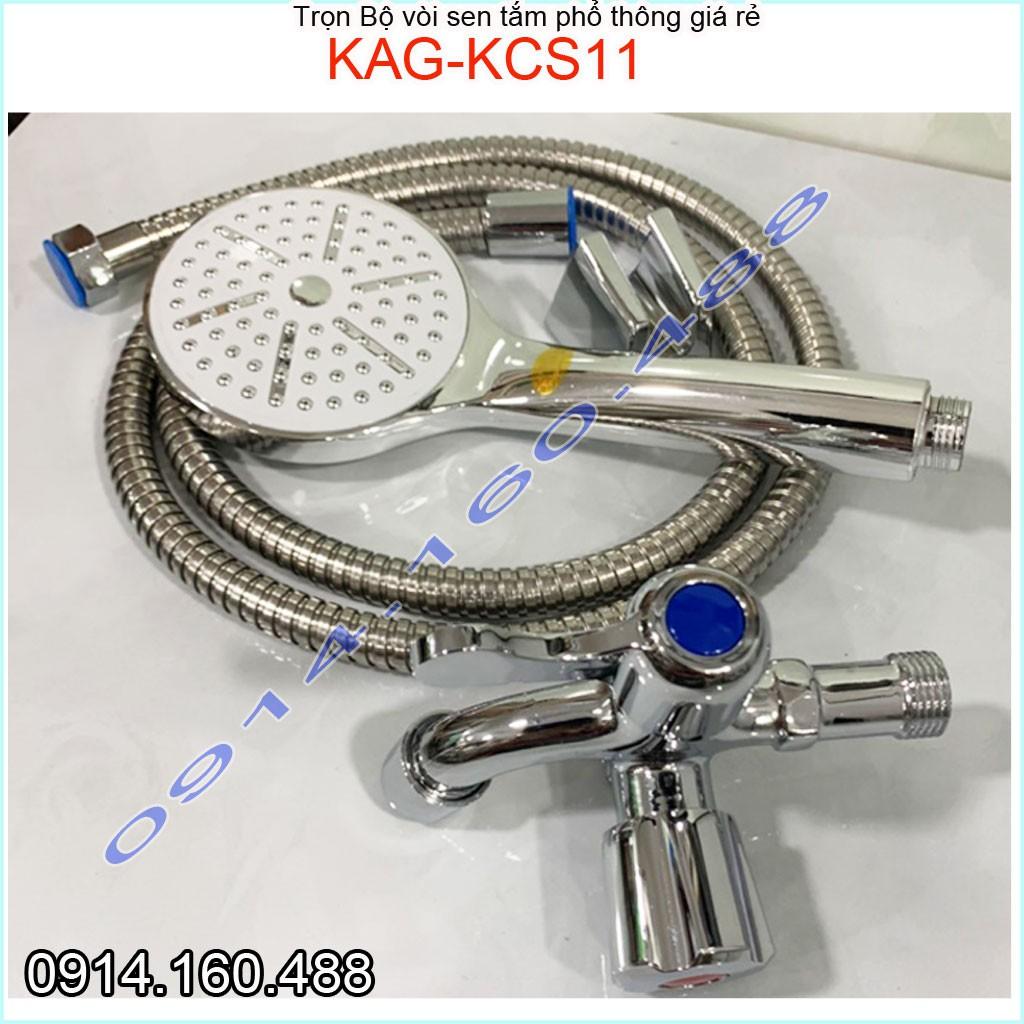 Vòi sen lạnh KAG-KCS11 Shower head, trọn bộ sen lạnh inox bóng 100% dùng tia phun nước mạnh sử dụng tốt