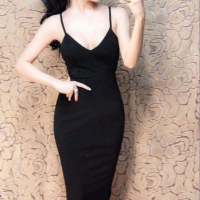 Đầm body 2 dây nơ lưng