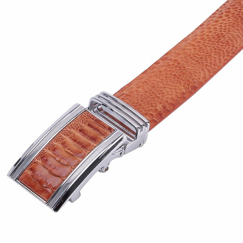 Thắt lưng nam da đà điểu Huy Hoàng 4P màu đen, nâu đất, vàng bò, nâu đỏ HC4417-18-19-20