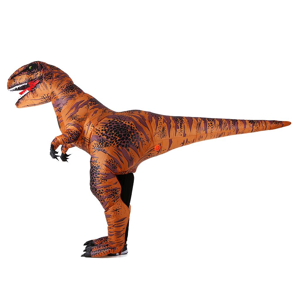 Adults Super Tyrannosaurus Inflatable Costume Props Blow Up Inflatable Fancy Dress for Halloween Cosplay Party Stage