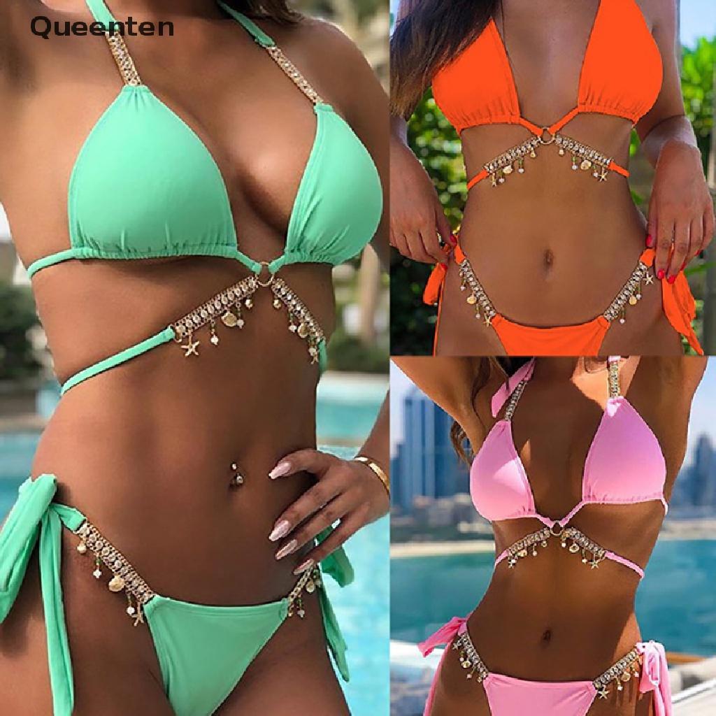 Queenten Triangle Women Bikini Chest Pad Inserts Sponge Foam Bra Pads Chest Cup Breast QT