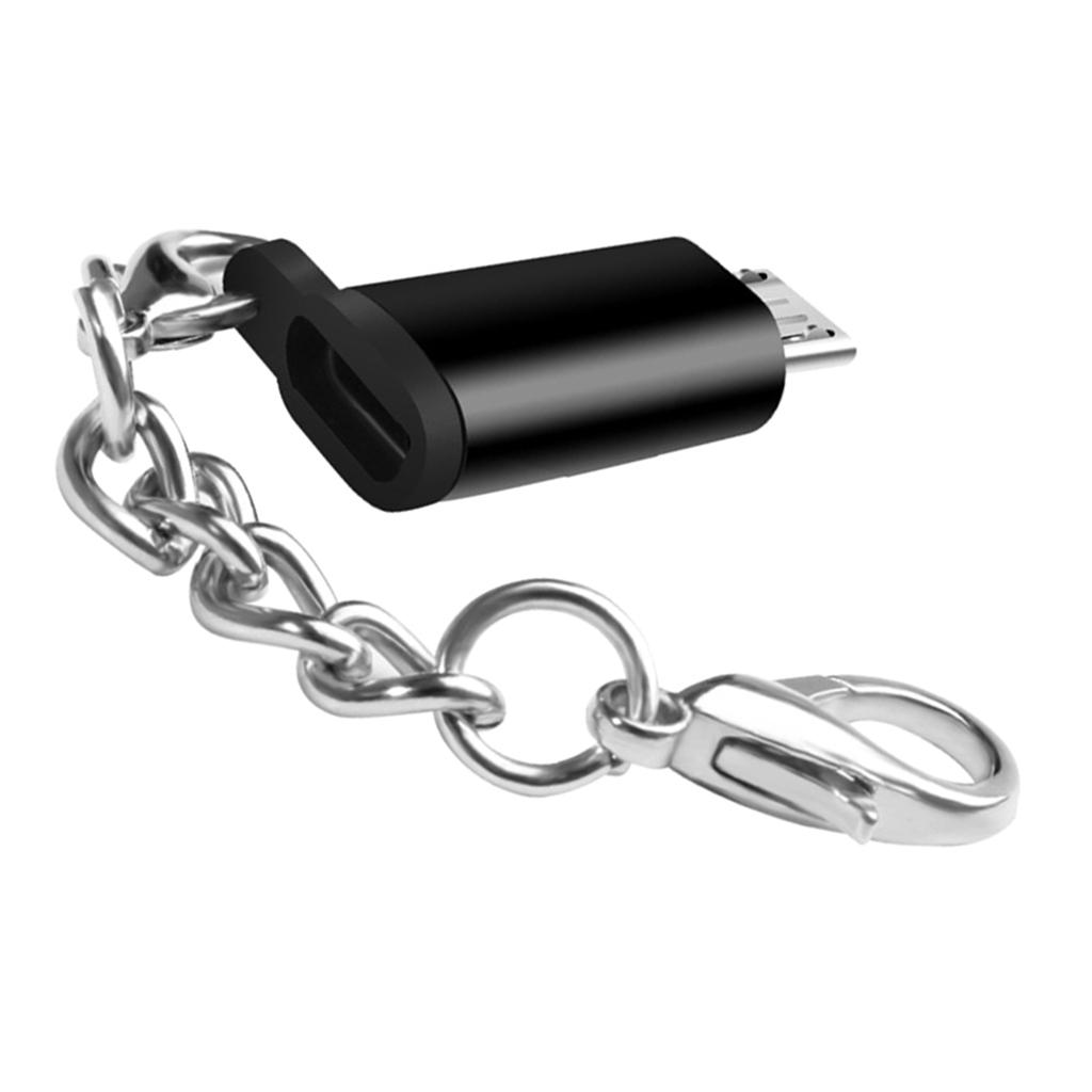 Type C Adapter With Keychain Charger To Micro USB Converter Connector