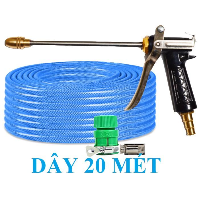 Bộ dây vòi xịt ️bơm nước phun sương️ , tăng áp 3 lần, loại 20m 206236 đầu đồng,đai + mở chai
