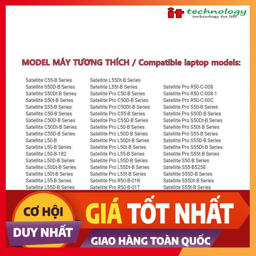 Pin Laptop Dùng Cho TOSHIBA PA5184U - 4 CELL - Satellite C50D C55D L55 L55T, PA5184U, PA5185U