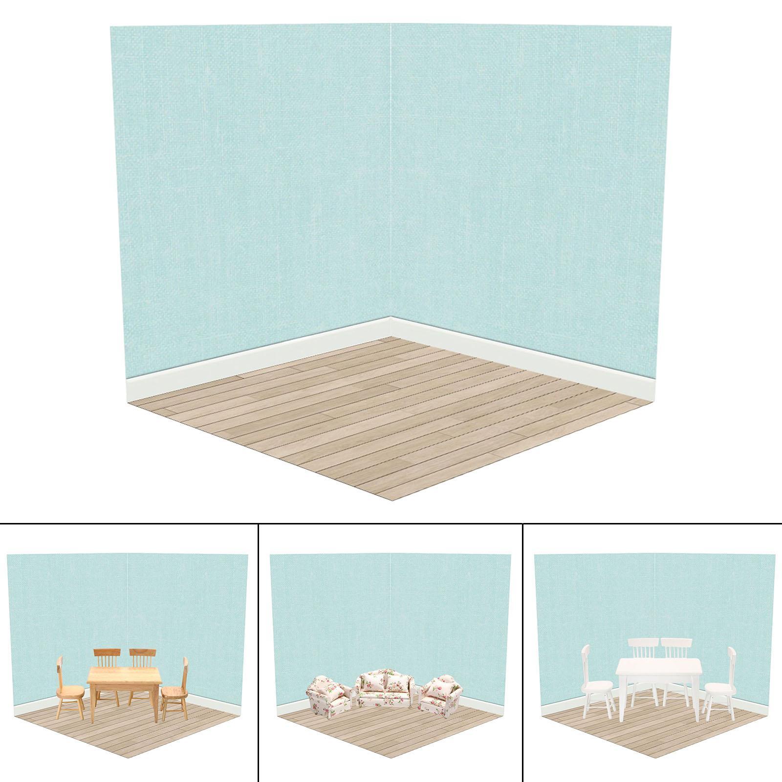 2x 1:12 Dollhouse Display Board Miniature Background Board for Gift Unisex