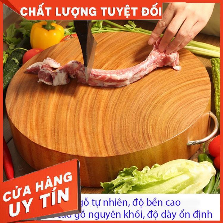 Thớt gỗ nghiến tròn đường kính 29cm - 30cm, thớt nghiến tây bắc nguyên khối dùng để thái băm chặt