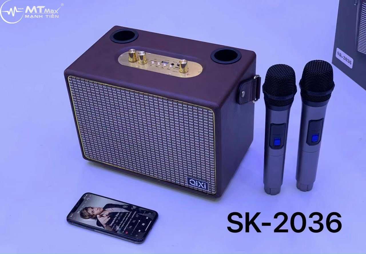 Loa Bluetooth Karaoke Qixi SK 2036 chất âm hay hình thức đẹp