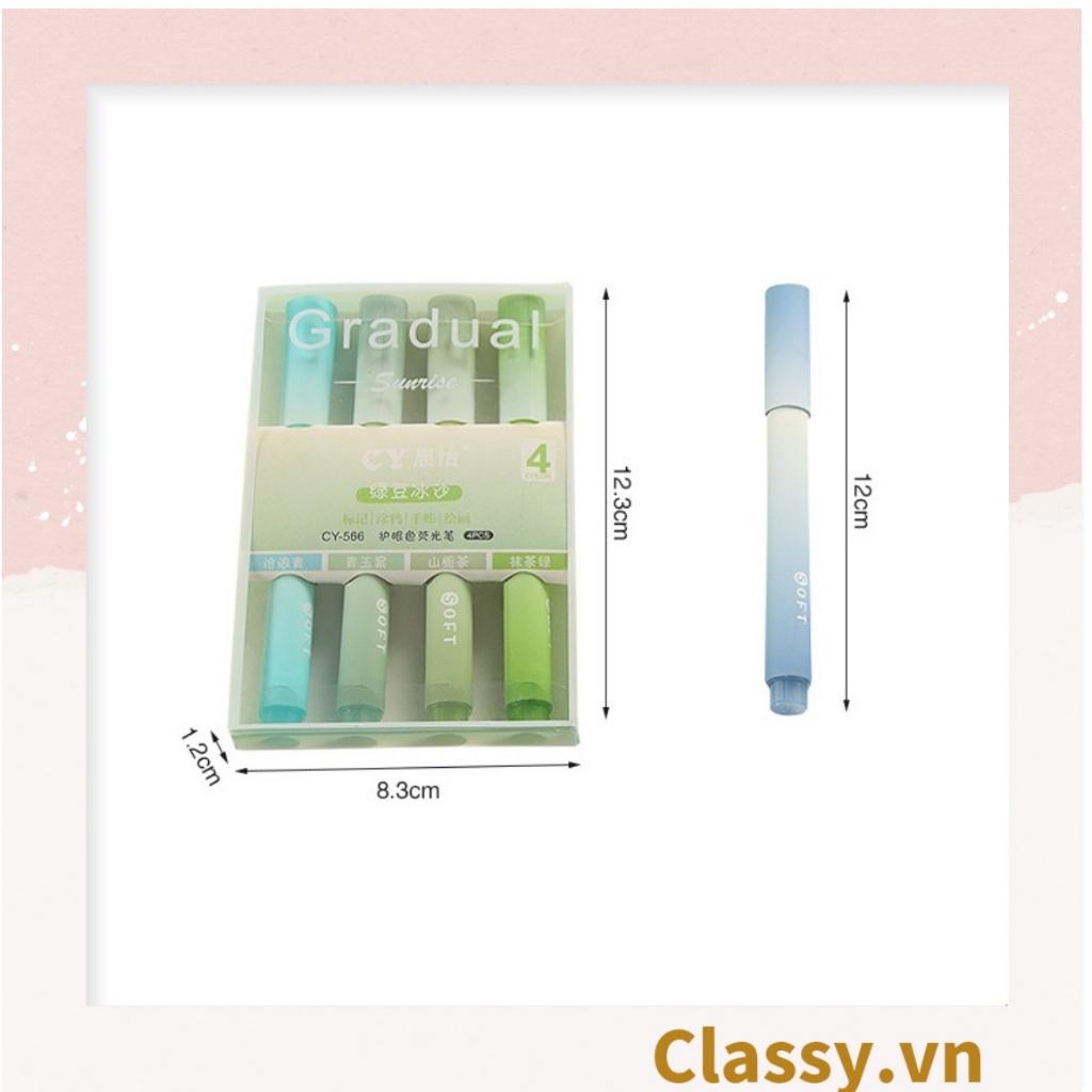 Hộp 4 bút highlight, Classy bút dạ quang, bút đánh dấu màu Gradient tiện lợi PK1536