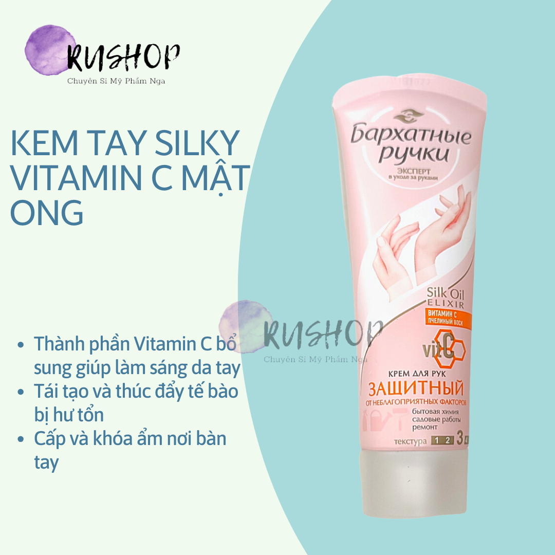 Kem dưỡng da tay Silky Hand Vit C mật ong dưỡng ẩm sáng da