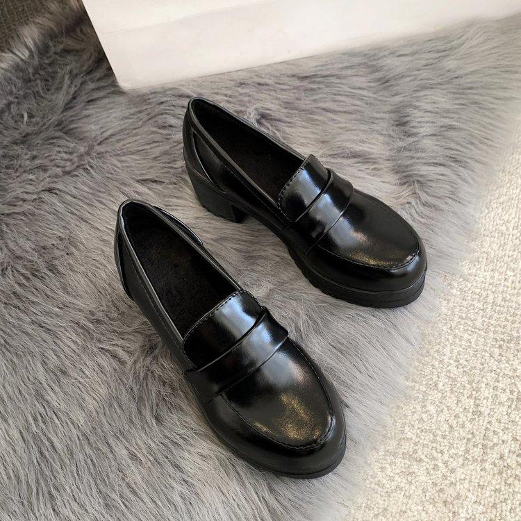 Giày Mũi Tròn Đế Dày 8cm Phong Cách Anh Quốc Cá Tính