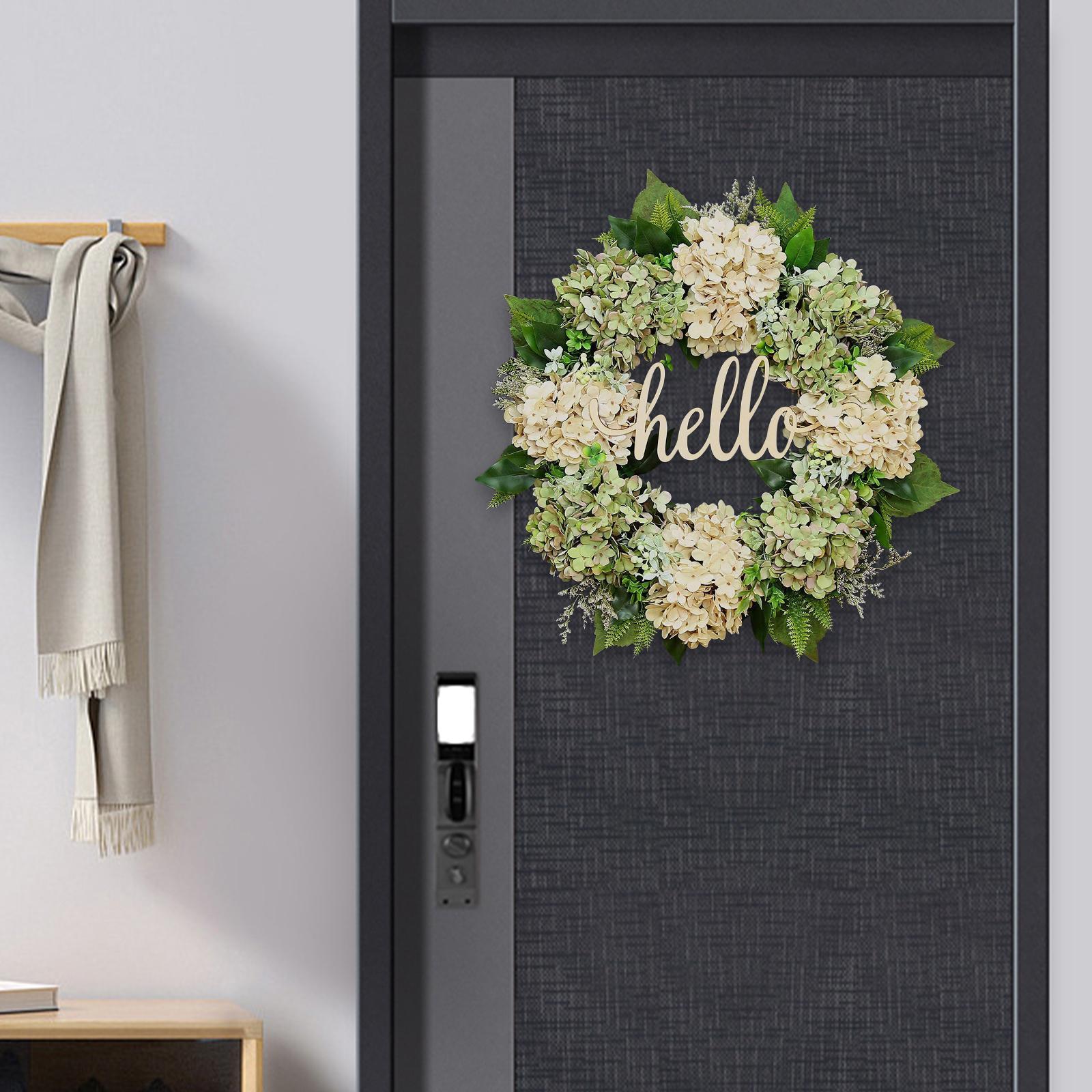 Front Door Wreath Hydrangea Flower Blossom Wreaths for Decor Housewarming