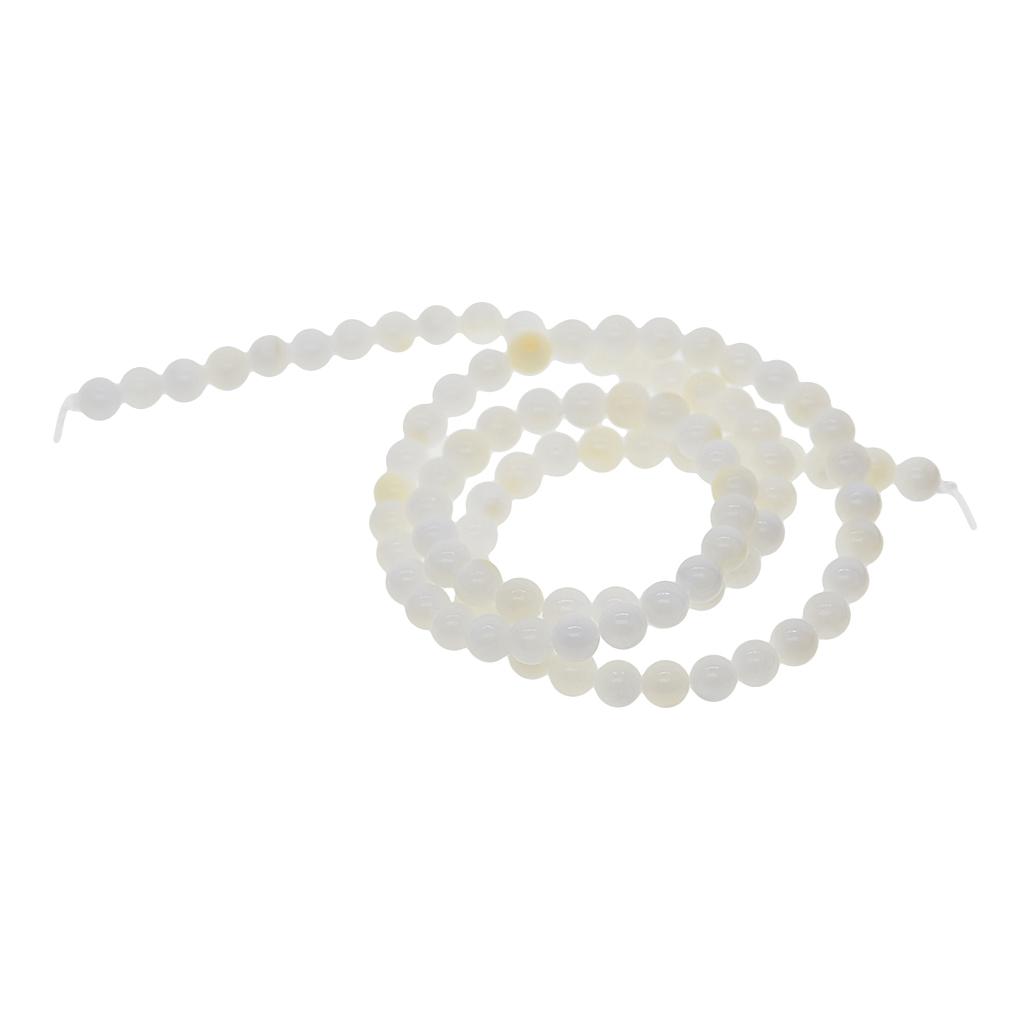 Natural Pearl White Color Beads Sea Shell Round Loose Beads Pick Size for Jewellry Making 15.5 Inch / Strand