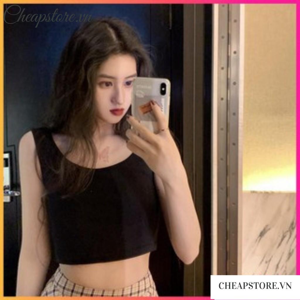 Áo Ba Lỗ Nữ Croptop Ôm Body Trơn _ Áo Croptop 3 lỗ Co Giãn Chất Cotton Mềm