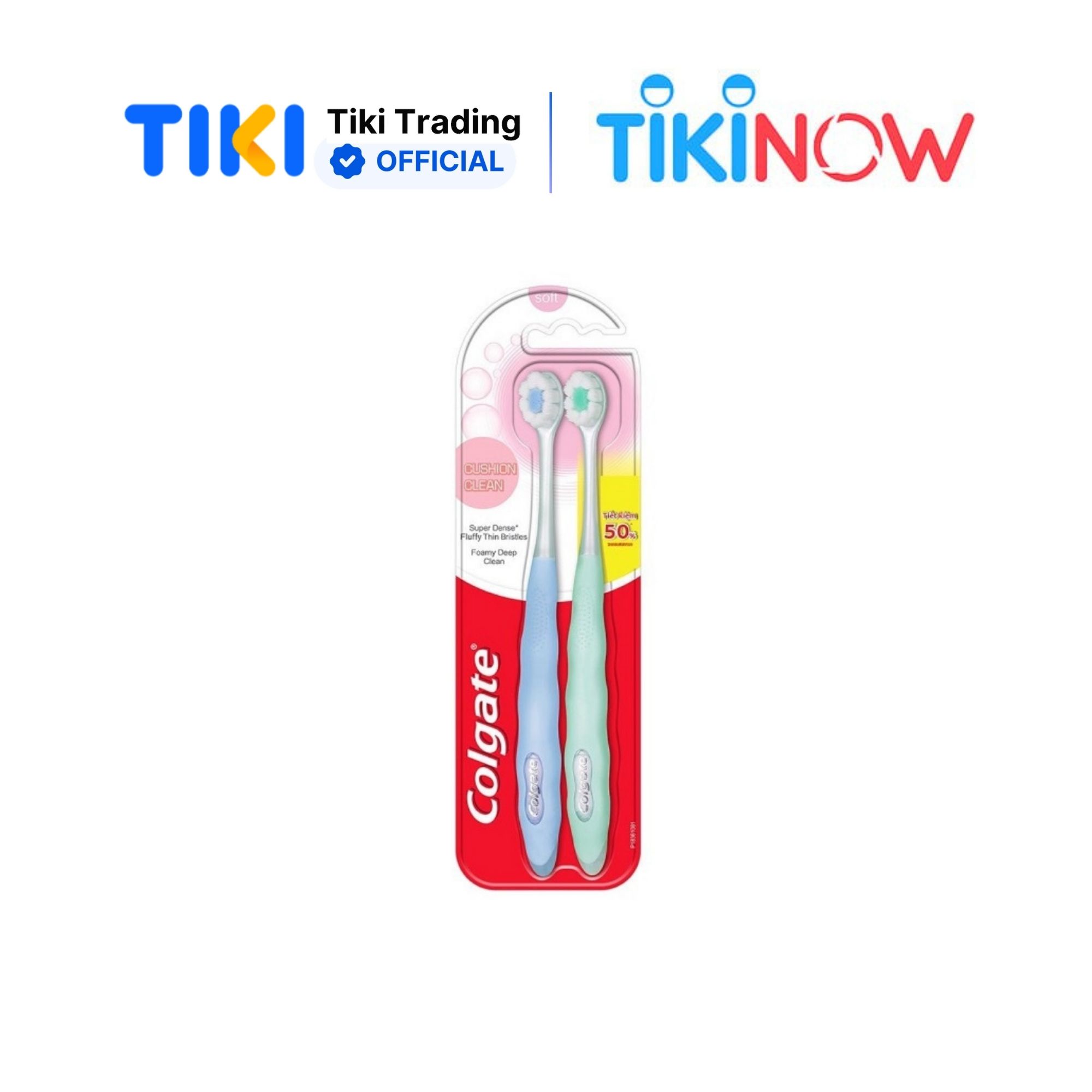 Bộ đôi bàn chải Colgate Cushion Clean công nghệ tạo bọt kem siêu mịn