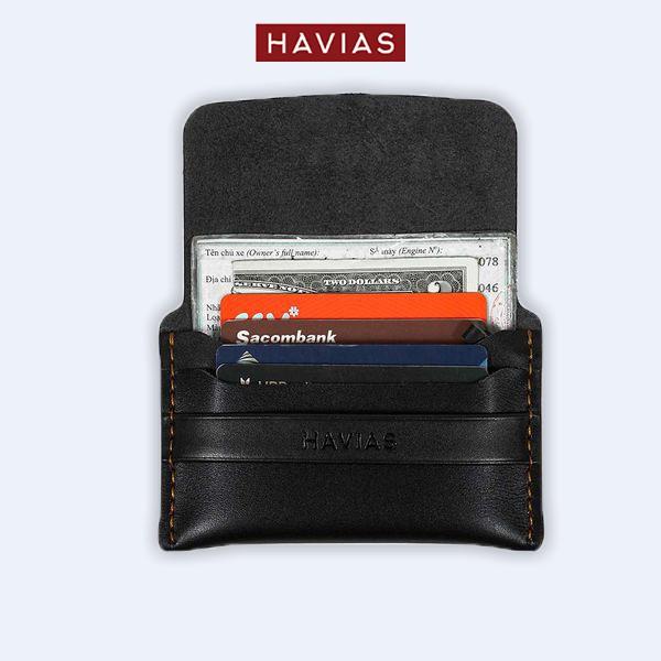 Ví Da Mini Handcrafted Smile8 Wallet HAVIAS - Đen