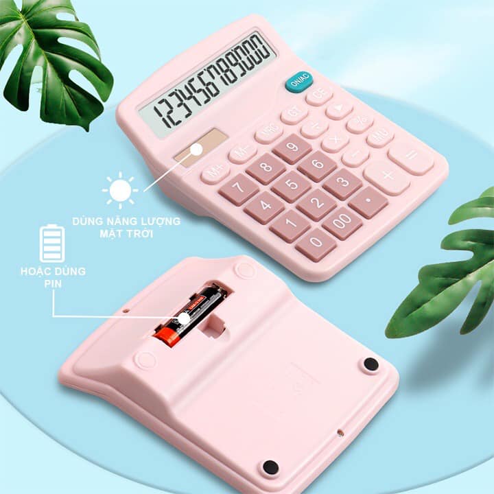 Máy tính cầm tay cute, sử dụng đồng thời Pin và năng lượng mặt trời