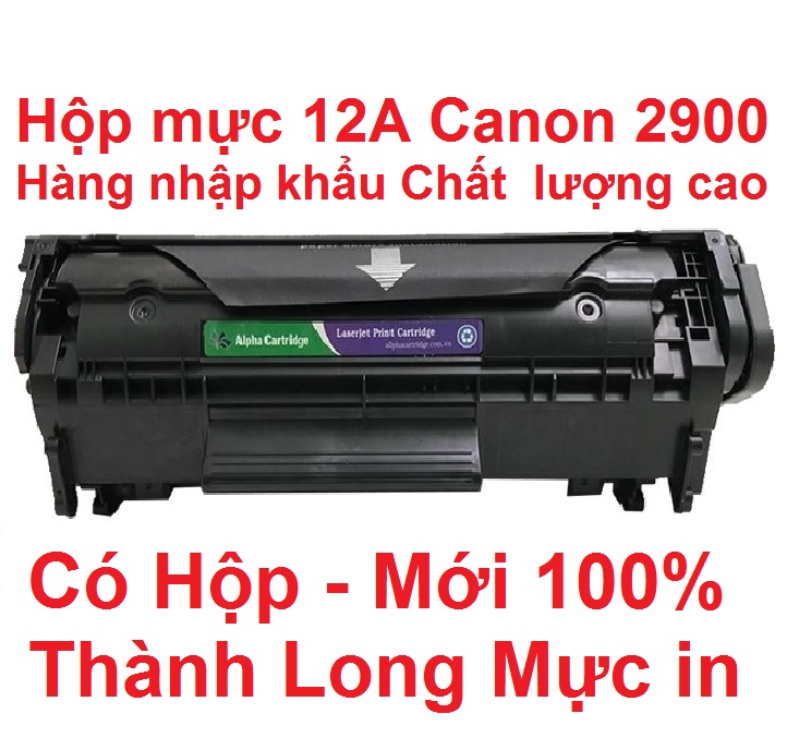 Hộp mực 12A Canon 2900/ L11121E -CÓ LỔ ĐỔ MỰC- Mực in HP LaserJet 1010/1015/1020/3015/3020/3030/3050 Canon L120, MF4122, MF4150, MF4680, L140, L160, MF4270, MF4320d, MF4350d 3000 FX9 FX10