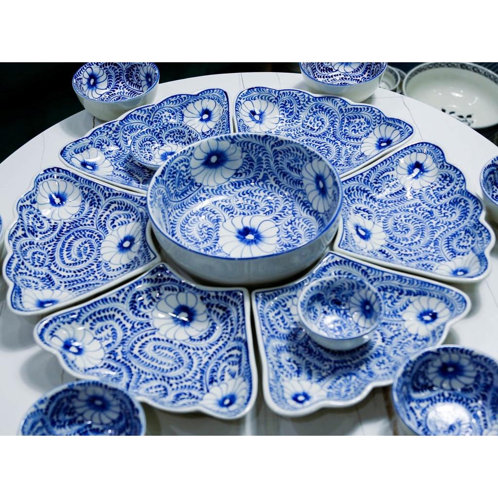 Bộ Hoa Mặt Trời - Bộ Thờ Cúng Bát Tràng - Dây Nhuyễn Xanh