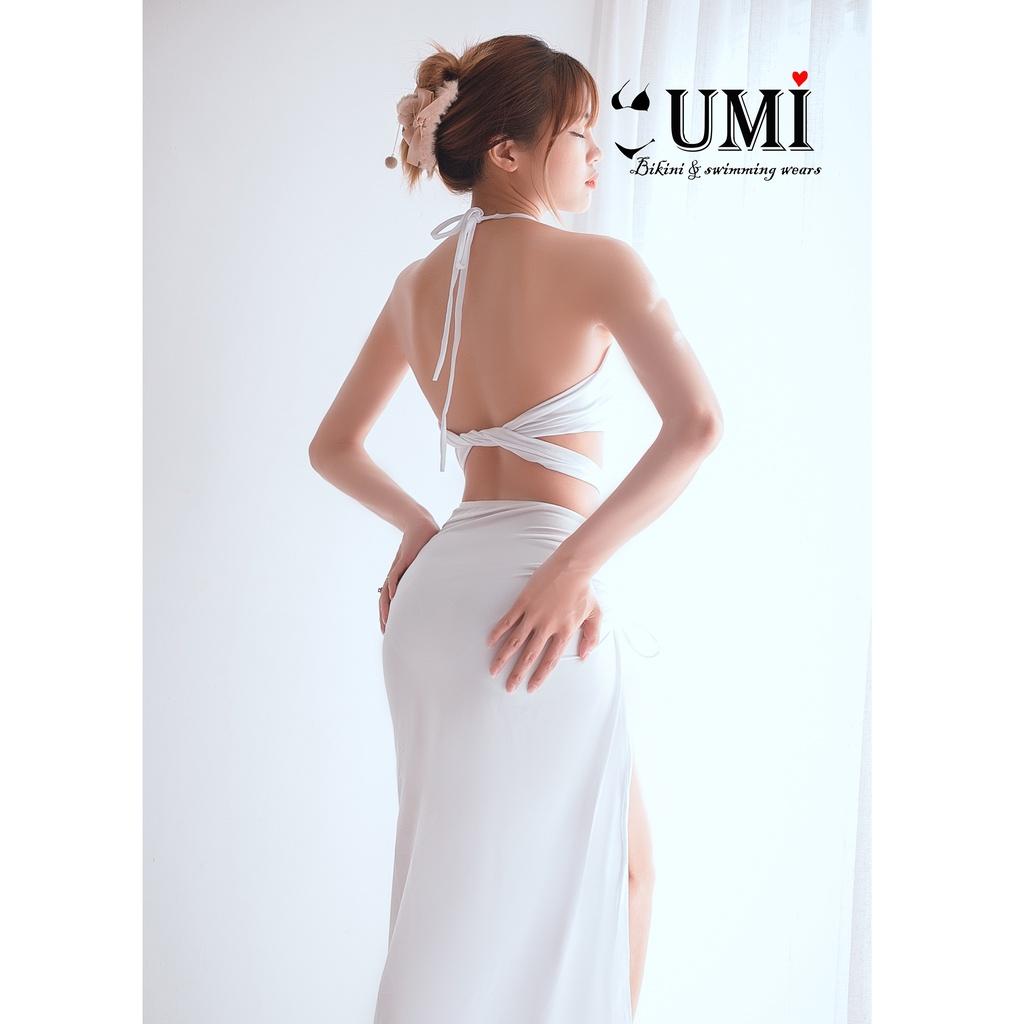 BIKINI 2 MẢNH KÈM KHĂN  MÀU TRẮNG BIKINISTORE