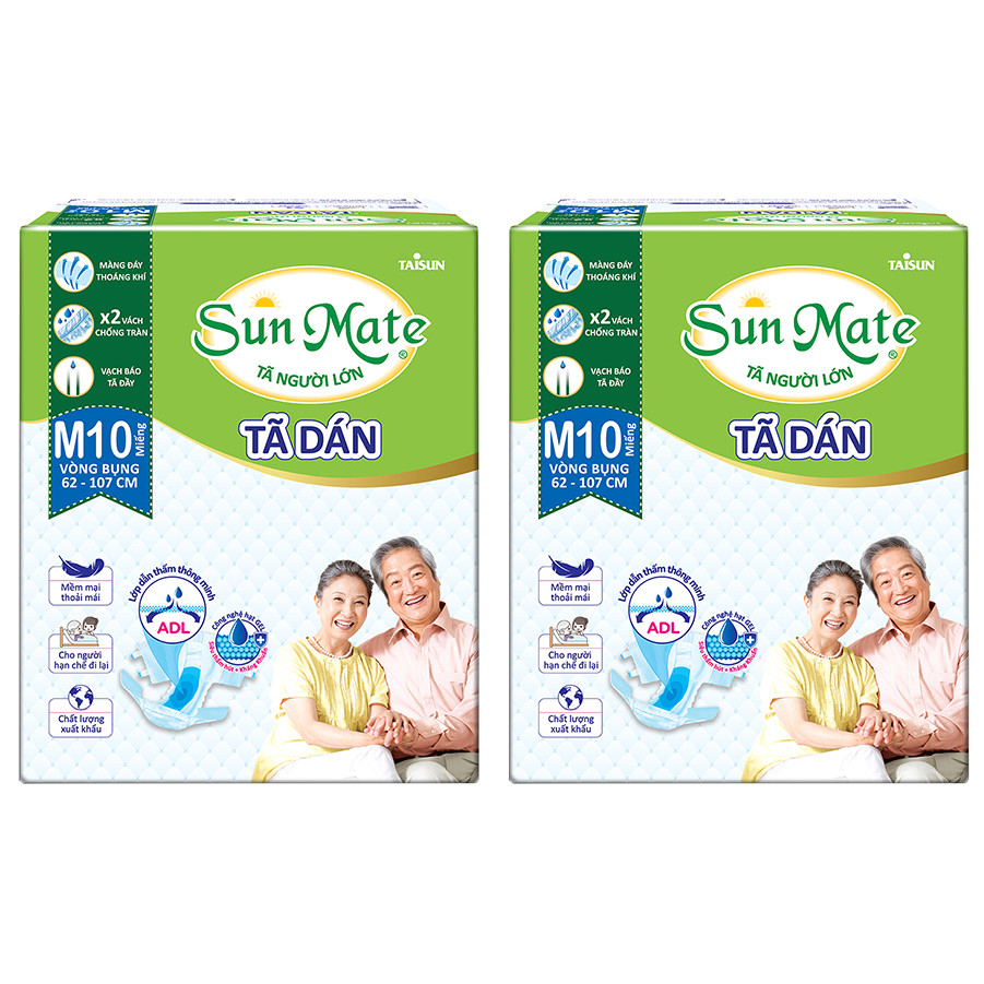 Hình ảnh Combo 2 Tã Dán Người Lớn SunMate G2 Size M10 (10 Miếng)