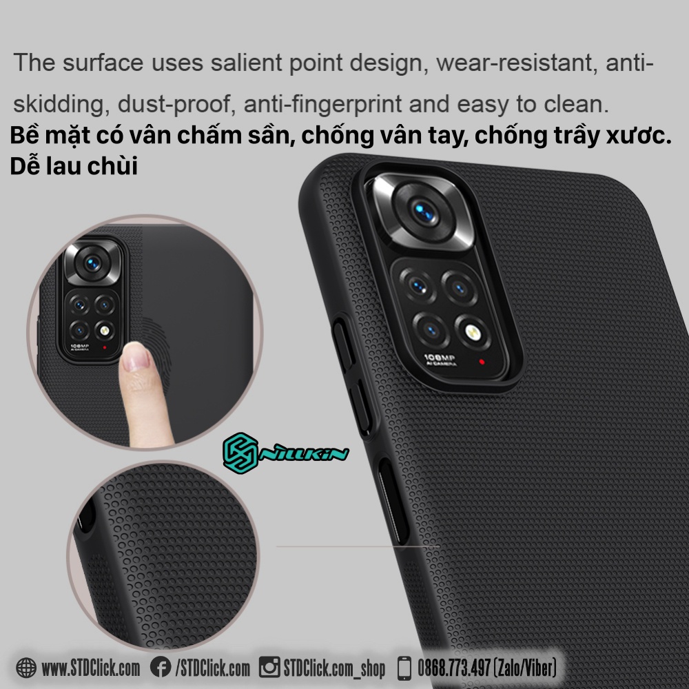 ỐP LƯNG DÀNH CHO ĐIỆN THOẠI XIAOMI REDMI NOTE 11S NILLKIN NHỰA CỨNG SẦN