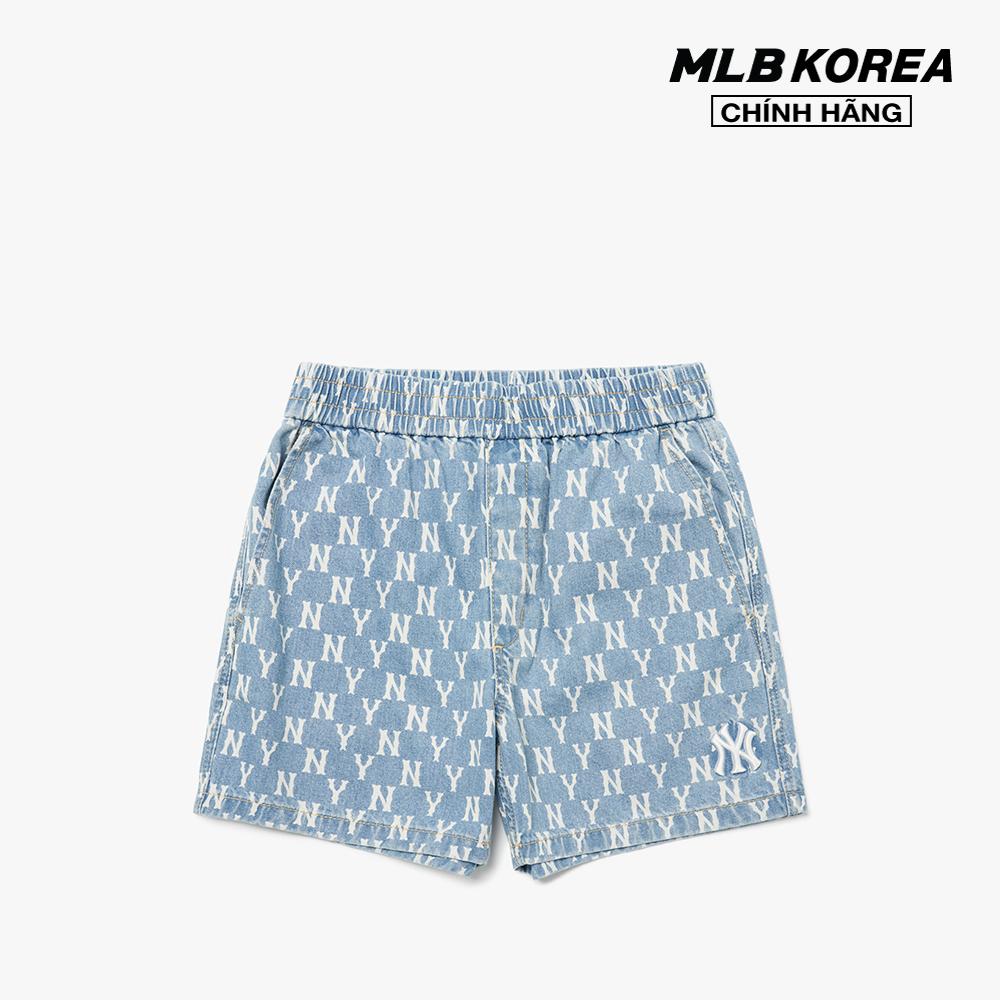 MLB - Quần shorts jeans lưng thun Monogram 3ADPM4023-50BLL