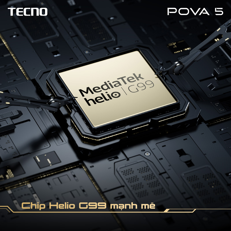 Điện thoại Tecno POVA 5 /128GB - MediaTek Helio G99 - Sạc nhanh 45W - 6.8'' FHD+120HZ - Hàng Chính Hãng - BH 13 Tháng