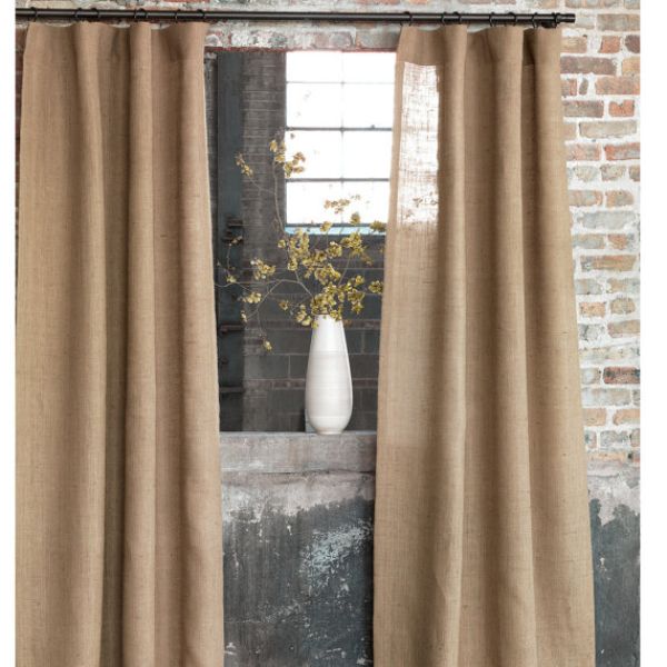 Rèm cửa vải LUCYA18-4 có thanh treo hợp kim nhôm màu gỗ đầu nhọn  - cao cố định 2m2