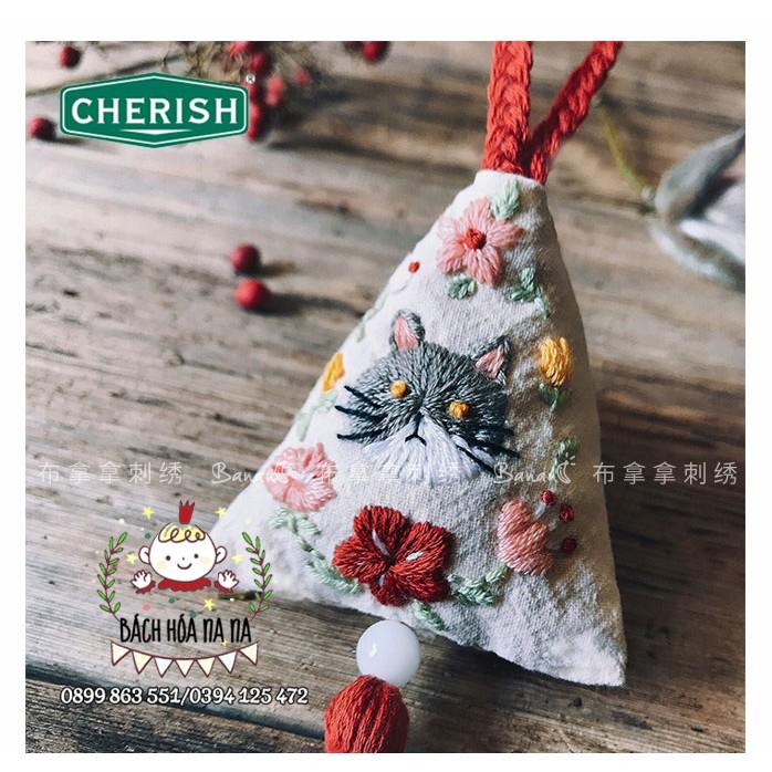 Bộ Kit gói nguyên liệu tự thêu handmade Túi thơm BÁNH Ú - MÈO MAY MẮN DIY May vá khéo tay CÓ NHÂN THƠM - Bách hóa Na na