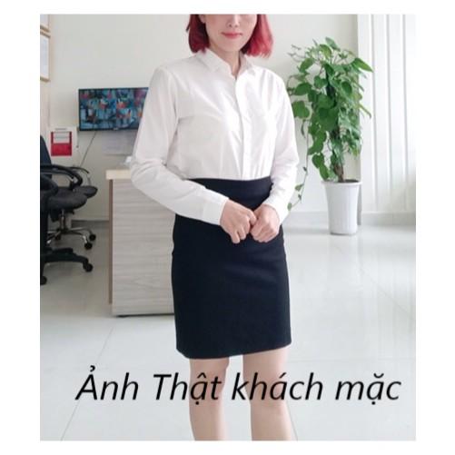 (HOT) Áo Sơ Mi Trắng Nữ Áo Công Sở Tay Dài (sp có thêu hình ở túi, ngẫu nhiên